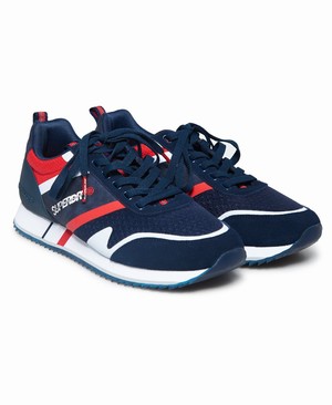 Superdry Fero Runner Férfi Tornacipő Fehér/Sötétkék/Piros | OSQCI1269